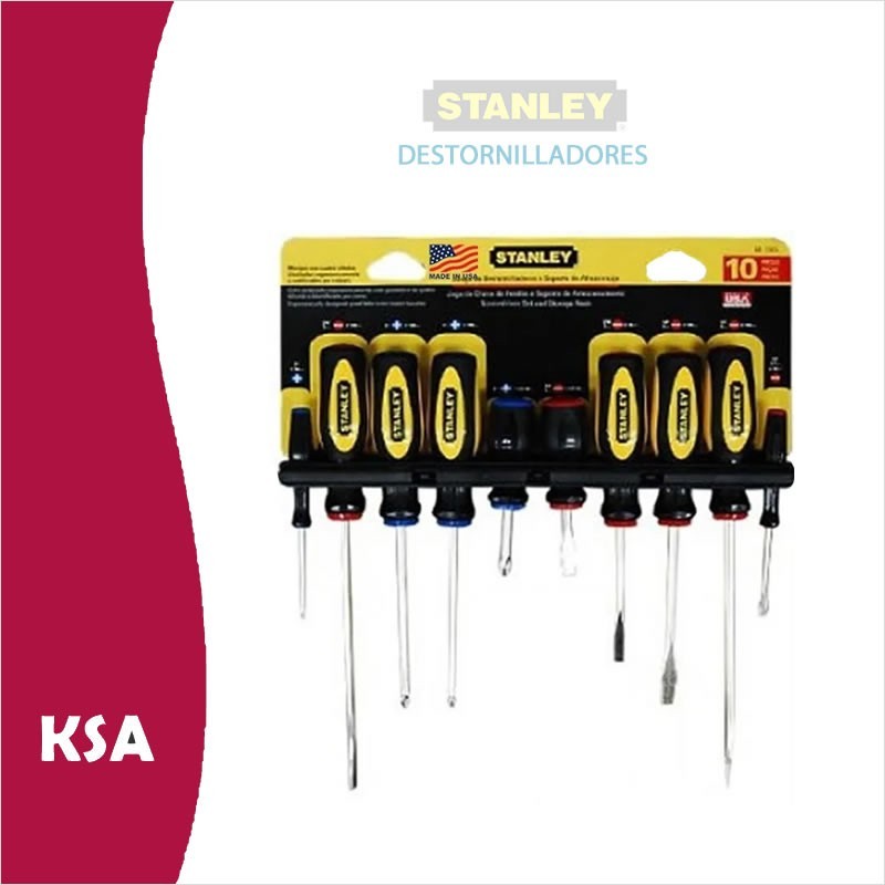 Destornilladores Stanley kit x 10 unidades - Made in USA